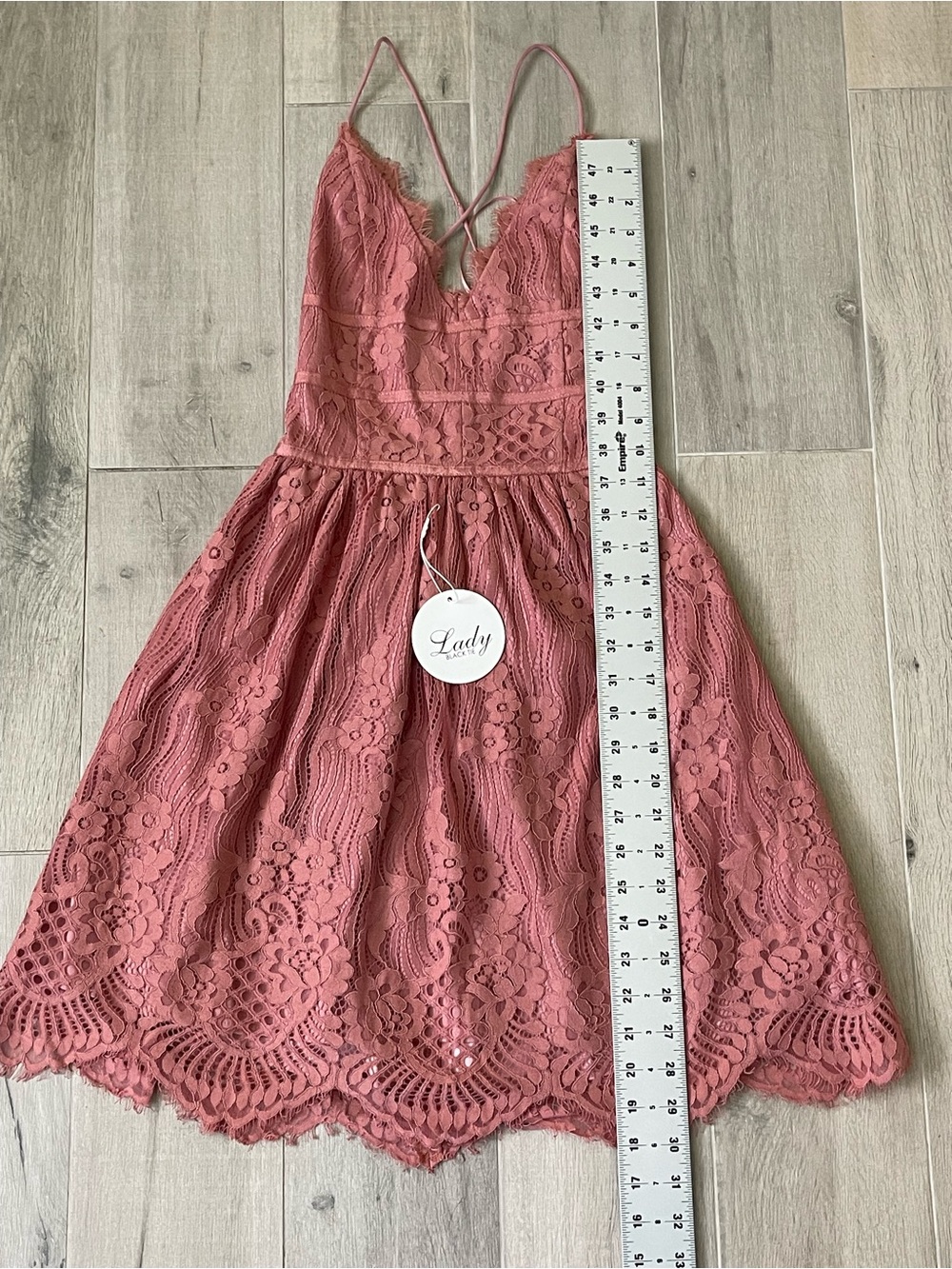 NWT Lady Black Tie Aurelia Mauve Lace Fit & Flare Dress Size Small - Picture 3 of 10